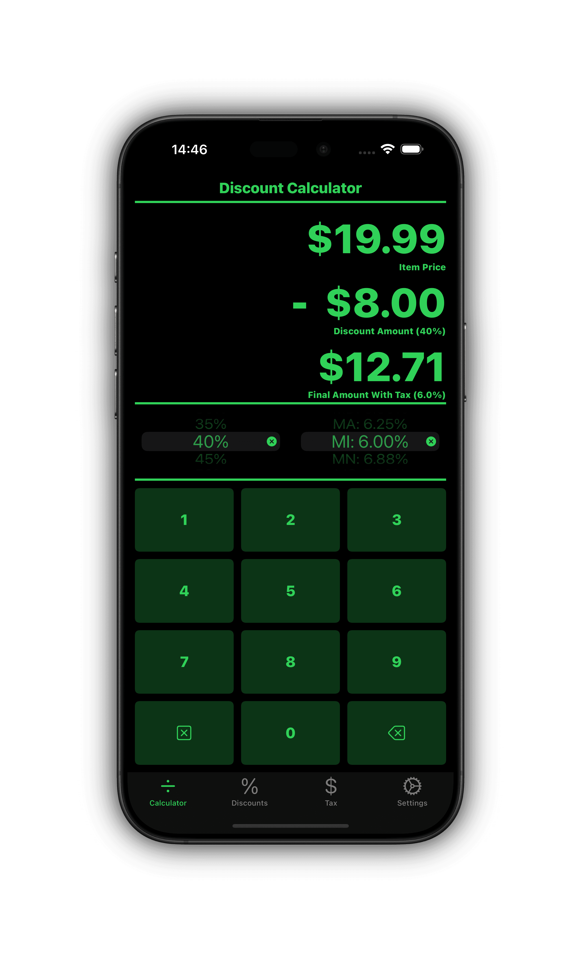 Discount Calculator app preview