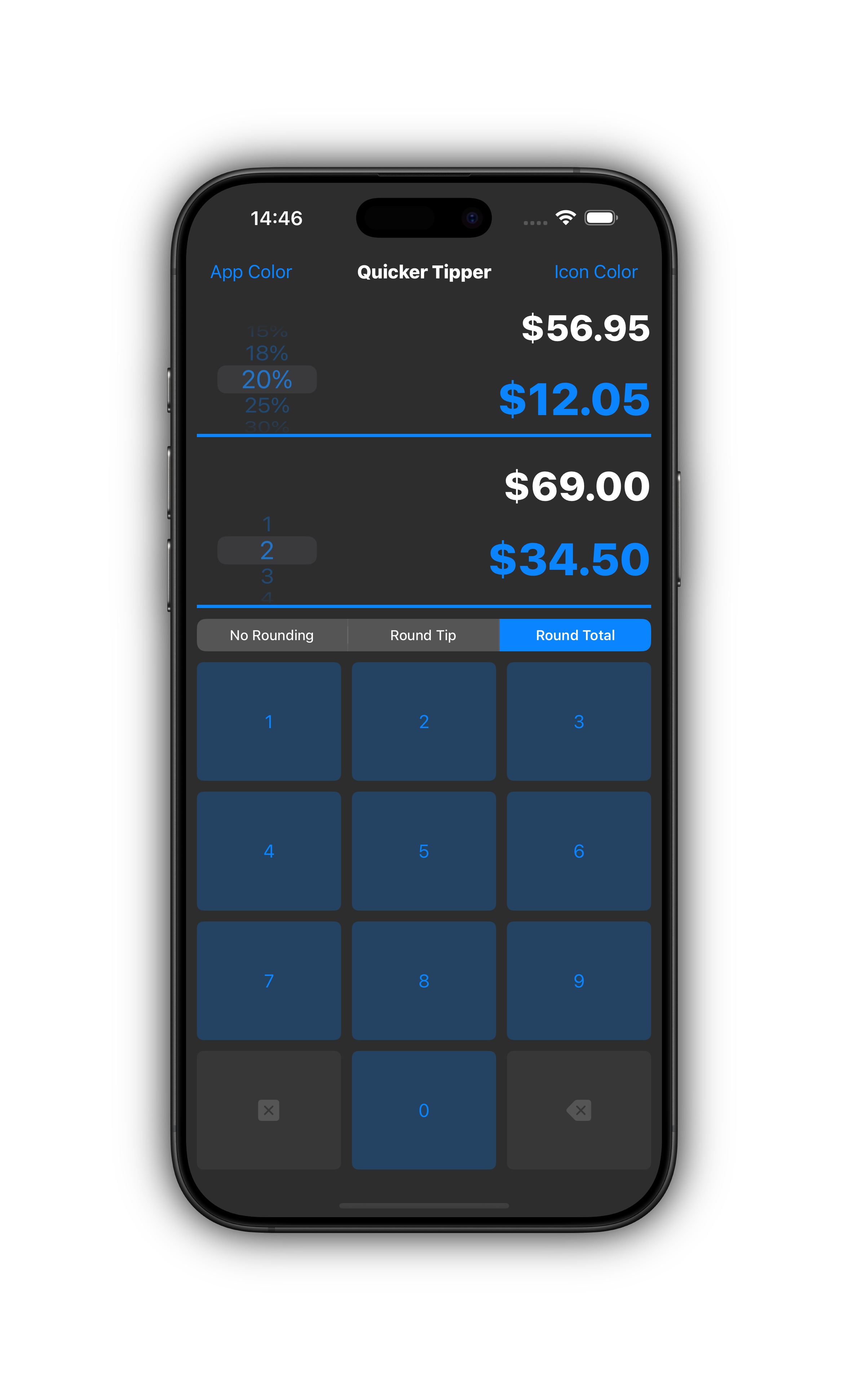 Quicker Tipper app preview