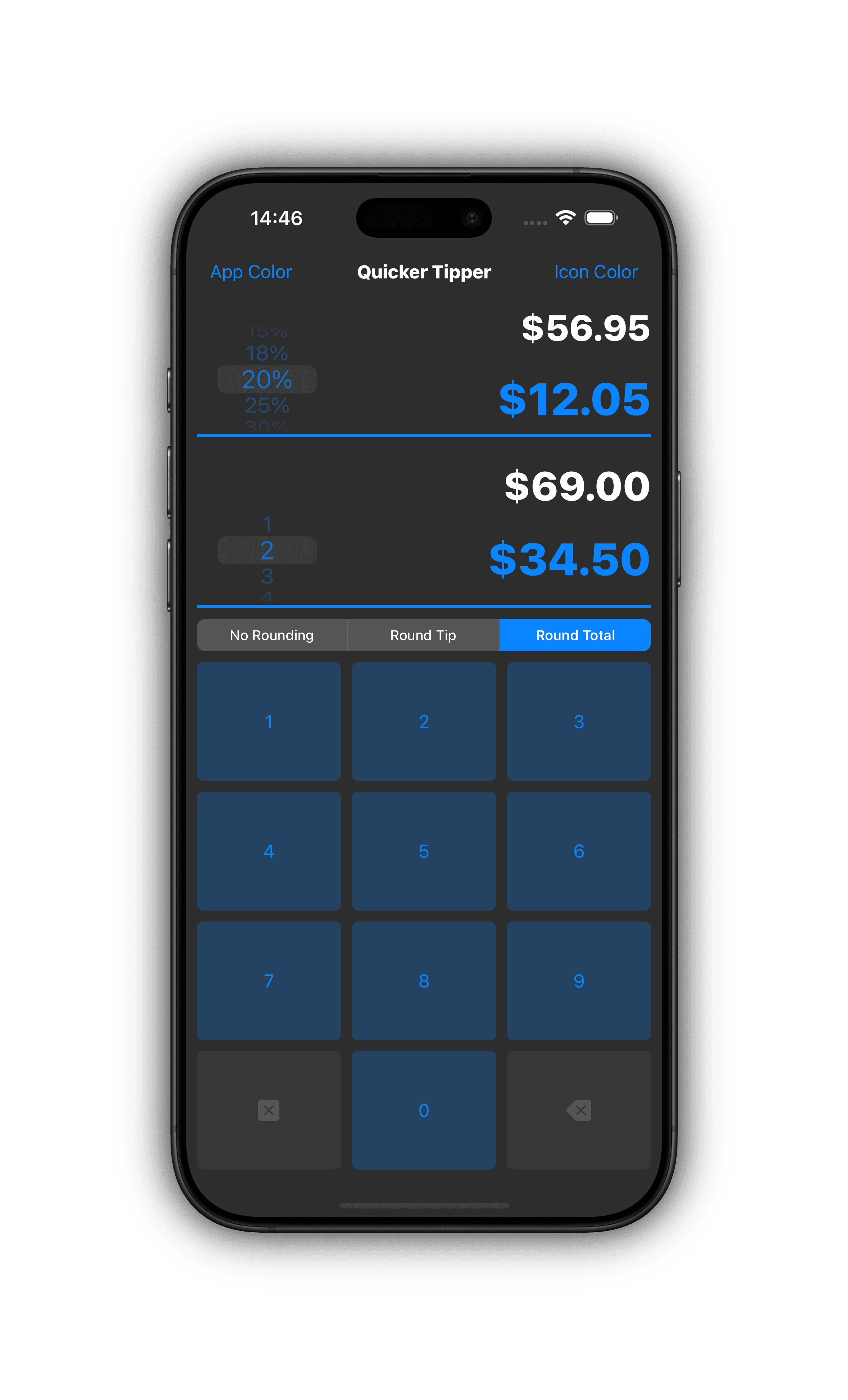 Quicker Tipper app preview